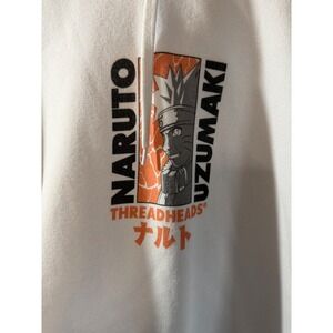 AS Colour Naruto Uzumaki Threadheads White Hoodie Mens Medium‎ Anime Sweatshirt